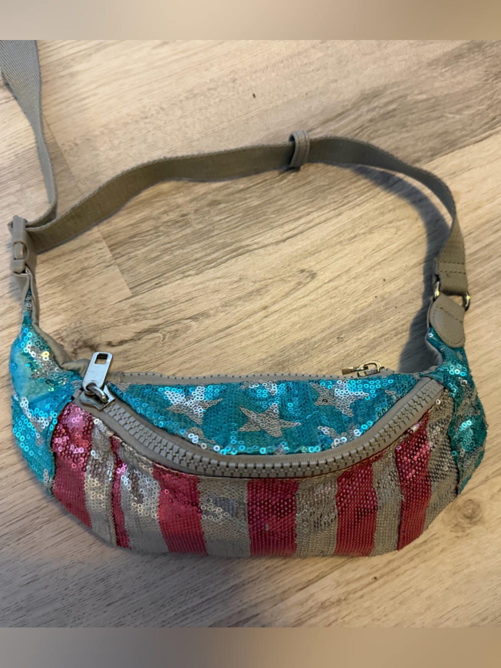 Sequin Y2K Juicy Couture American Flag Fanny Pack